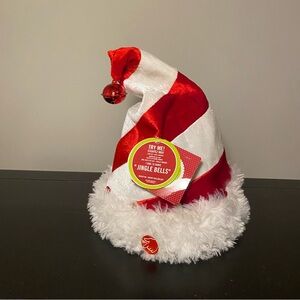 Animated Red and White Striped Santa Hat